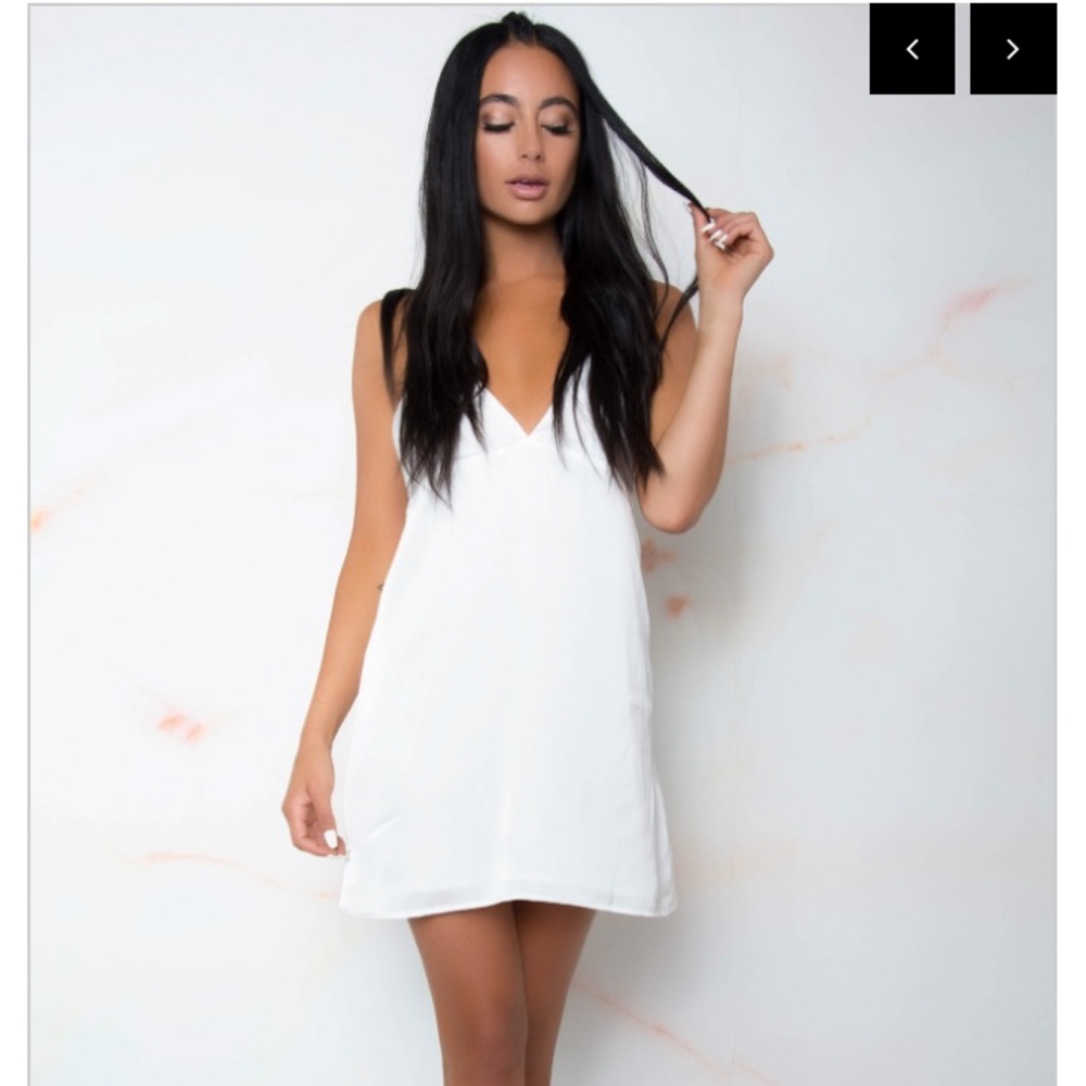 Solaris white satin dress